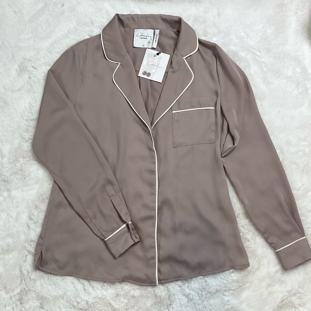 NWT L'Academie Top Shirt Butto Down Pajama XS - Picture 13 of 13